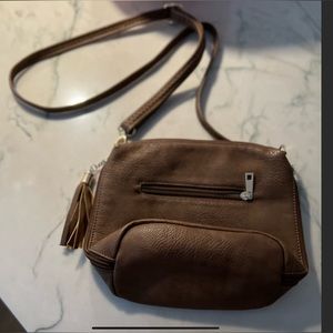 Crossbody adjustable strap purse color brown size is small/medium